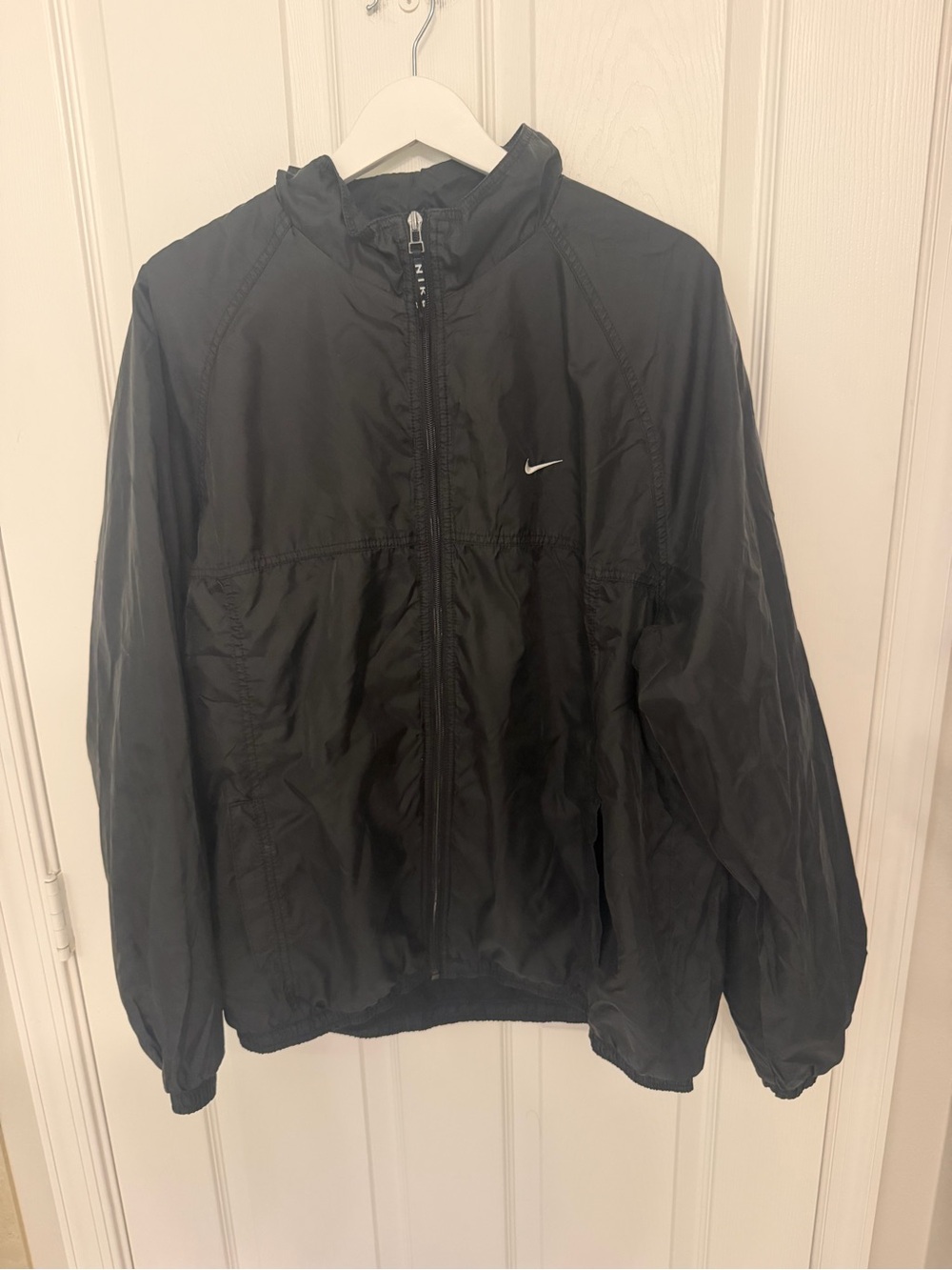 Vintage Nike Windbreaker Jacket Black Embroidered Swoosh Mens Large L Y2K 1999
